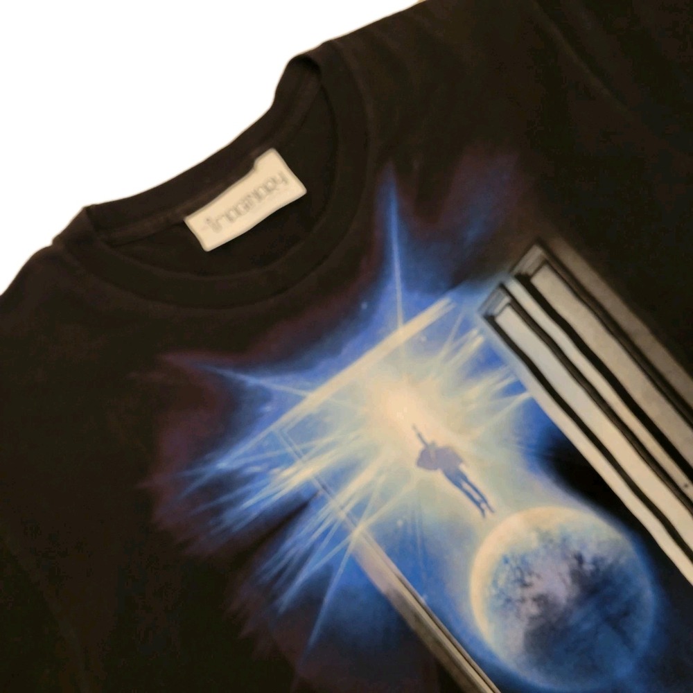 Imaginary Foundation Mens Large Man Staircase Space Cosmic Galaxy Black T Shirt